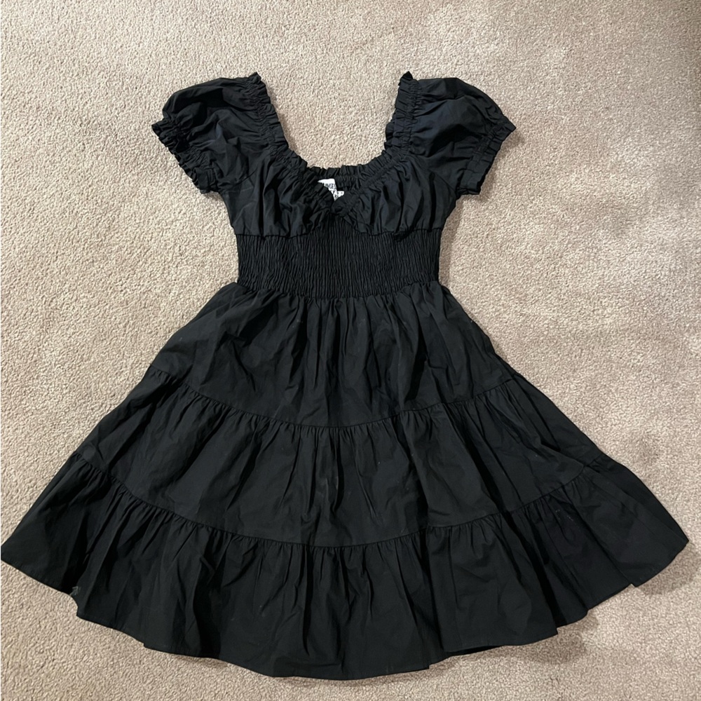 princess polly baby doll dress in black size 4 but can fit from 2-6